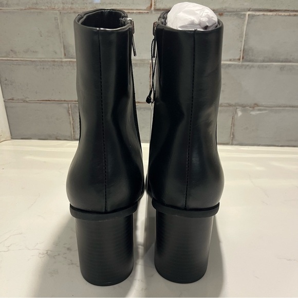 The Drop Black Faux Leather Ibita Ankle Boots 10 - Picture 8 of 13